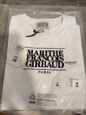 Marithe Francois Girbaud White T-Shirt with Black Logo